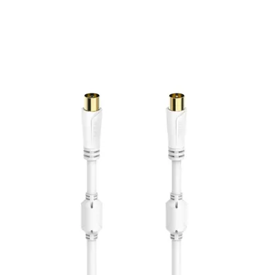 Immagine prodotto di Cavo d'antenna Hama, spina coassiale - accoppiamento coassiale, placcato oro, 1,5 m, 100 dB
