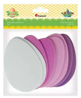 Zdjęcie produktu dla Piankowe jajka w mixie kolorów, 8 sztuk, 57x80 mm