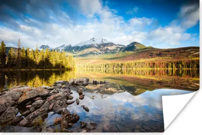Produktbild von MuchoWow® Poster Pyramidensee im Jasper National Park, Alberta 180x120 cm - Fotoplakat