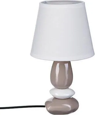 Zdjęcie produktu dla Lampa Luis ceramiczna beżowo-biała, kremowy klosz