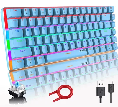 Obrázok produktu pre Mechanická klávesnica, kompaktná, 82 kláves, s modrými spínačmi