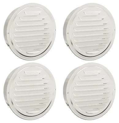 Image de vidaXL Grilles d'aération, 4 pièces, argent, 150 mm, acier inoxydable