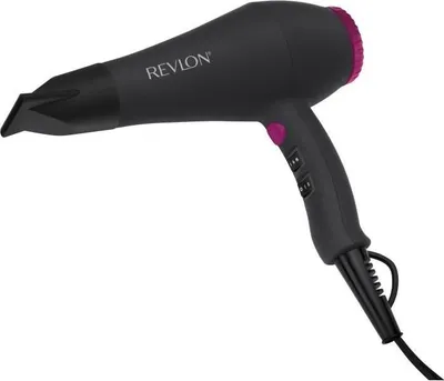 Obrázek produktu pro Fén Revlon Perfect Heat, 2000 W, AC motor, 2 rychlosti, iontová technologie, černý/růžový