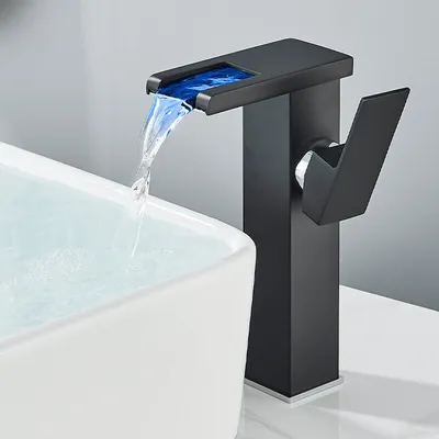 Produktbild von LED Waschtischarmatur Wasserhahn Badarmatur Waschbecken Mischbatterie