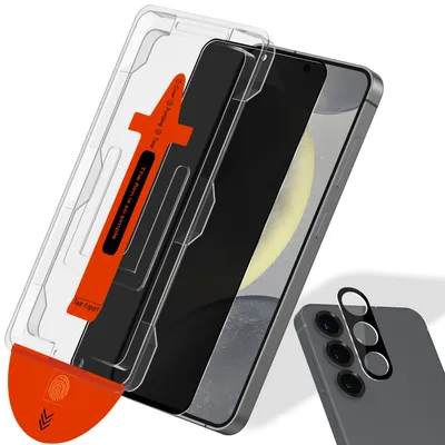 Produktbild von 1-Pack Samsung S24 Displayschutzfolie Privacy & 1-Pack Kameraschutz - Gehärtetes Glas | [Automatische Installation] - Blasenfrei