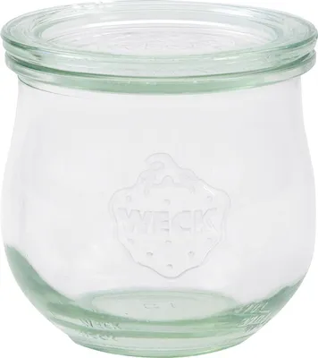 Obrázok produktu pre Weck RR80 - Sada 6 pohárov na džem, 370 ml, s viečkom a krúžkami v originálnom balení Weck (viečko a krúžky)