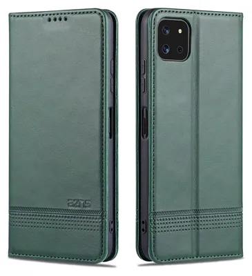 Produktbild von Galaxy A22 5G Leder Hülle, Klapphüllen Brieftasche Magnetverschluss Ständer Schutzhülle für Samsung Galaxy A22 5G Grün