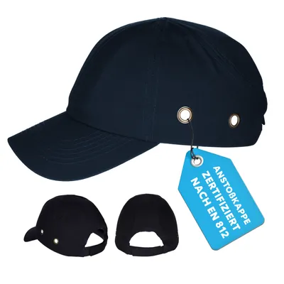 Produktbild von PRO FIT 906036 Baseballcap aus Baumwolle, Anstoßkappe in Baseballmützen Style, Uni Cap mit Schirm, Basecap mit Belüftungslöchern - Dunkelblau