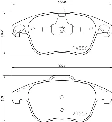 Produktbild von HELLA Bremsbeläge Satz Vorne Bremsklötze passend für PEUGEOT 207 (WA, WC) 8DB 355 015-561