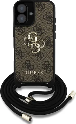 Obrázok produktu pre Guess Hardcase 4G Big Logo Kryt so šnúrkou pre iPhone 16 – hnedý