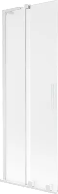 Produktbild von Mexen Velar L Badewannenfaltwand 2-flügelig 75 x 150 cm, satiniert, weiß - 896-075-003-31-20