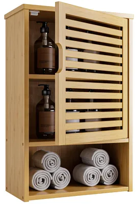 Image de Étagère murale de salle de bain avec étagères réglables et fond ouvert