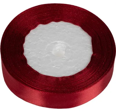 Image de Ruban en satin - 20 mm, 22,5 mètres - Rouge