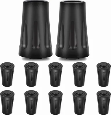 Imagen del producto de Bastones de trekking con puntas de goma, universales, con amplia superficie de contacto, paquete de 2 unidades, ideales para camping y senderismo