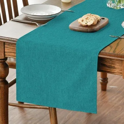 Produktbild von Blaues Glas Sommer Tischtuch, Herbstwasser Glasreiniger, Küchen Esszimmertisch Dekoration 40x180 cm