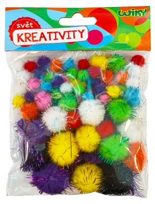 Image de Pom Pom Glitter Mix Tailles 80pcs