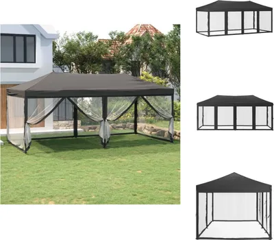Produktbild von vidaXL Partyzelt Faltbar mit Seitenwänden Anthrazit 3x6 m -  Pavillons & Partyzelte