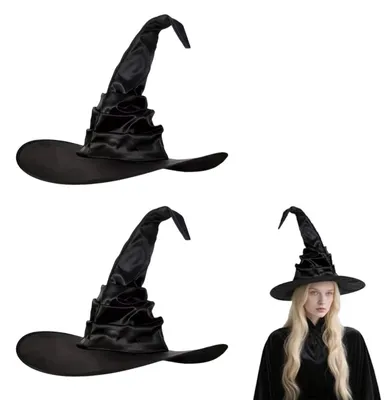 Produktbild von Hexenhut - 2 Stück Set - Kostüm-Accessoire für Damen - Schwarz