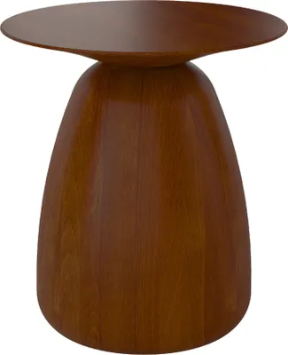 Produktbild von Beistelltisch BAOBAB 34 / Kaffeetisch - Sofatisch - Laptoptisch - Nachttisch - Pflanzentisch / Oval 33 x 34 / Gedrechseltes massives Buchenholz / Nussbaumfarbe