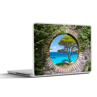Produktbild von MuchoWow® Laptop Aufkleber Sticker Cover Meer - Baum - Tropisch - Ausblick 31x22.5 cm - Laptop-Deko