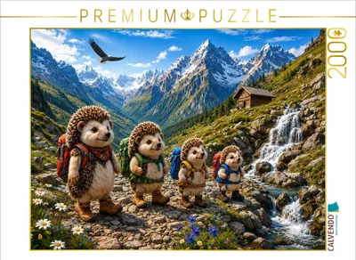 Produktbild von CALVENDO Puzzle Die Igelwanderer der Alpen | 2000 Teile Lege-Größe 90x67cm Foto-Puzzle für glückliche Stunden