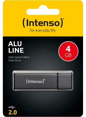Obrázek produktu pro Intenso Alu Line, 4 GB, USB Typ-A, 2.0, 28 MB/s, Čepice, Antracit