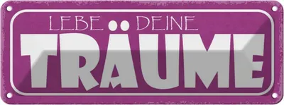 Produktbild von vianmo Blechschild 10x27 cm liebe deine Träume Geschenk Familie Freunde