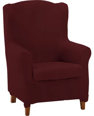 Image de Housse de fauteuil, matelassée et élastique, couleur bordeaux, pour salon