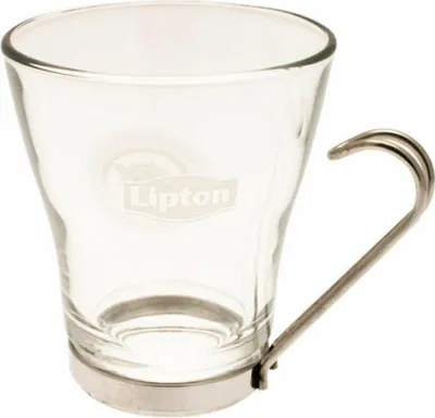 Produktbild von Lipton Eistee Glas Trinkglas Wasserglas Teeglas Glastasse Henkeltasse 180 ml