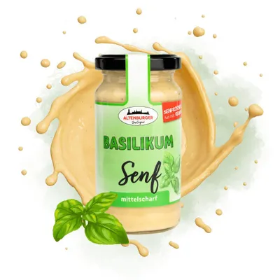 Produktbild von Basilikum Senf, 200 ml