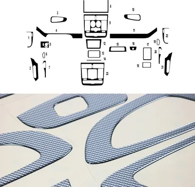 Image de Décor intérieur Cockpit pour Mercedes Vito W639 2003-2006 Optique carbone 22pcs