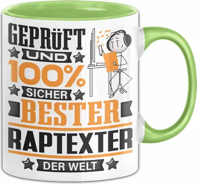 Produktbild von Raptexter Geschenk Lustiger Spruch für Raptexter Geschenkidee Bester Raptexter Der Welt (Grün)