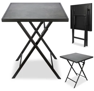 Productafbeelding van Balkontafel - Inklapbaar - Metaal - 58 x 58 cm - Beige