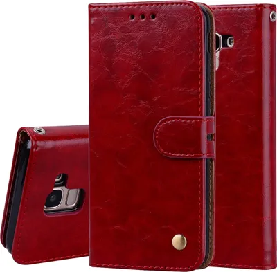 Produktbild von Mobigear Wallet  Samsung Galaxy J6 (2018) Hülle Klapphülle Geldbörse - Rot
