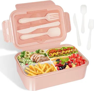 Immagine prodotto di Contenitore per il pranzo da 1400 ml, a tenuta stagna, bento box, adatto al microonde, per picnic e lavoro