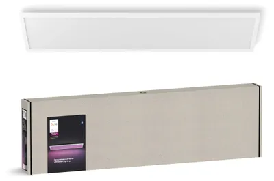 Produktbild von Philips Hue Surimu Rechteckige Panelleuchte, Intelligente Deckenbeleuchtung, Bluetooth/Zigbee, Weiß, Aluminium, Multi, 2000 K
