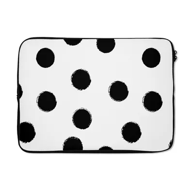 Produktbild von MuchoWow® Laptop Hülle 14 ZollPolka dots - Muster - Schwarz und weiß Laptoptasche - Laptoptasche - Stoßsicher - Schutzhaube