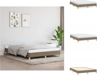 Produktbild von vidaXL Bettgestell Taupe 140x200 cm Stoff -  Betten & Bettgestelle