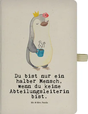 Produktbild von Mr. & Mrs. Panda Journal Abteilungsleiterin Herz - Transparent - Geschenk, Führungskraft, Tagebuch, notizbuch, Spruch, Kladde, Witzig, Lustig, Beruf, Reisetagebuch