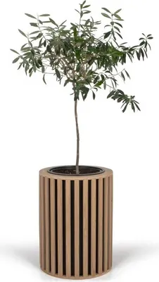 Obrázek produktu pro Květináč na záhon z lamelového roštu Květináč na rostliny Dekorativní květináč 50 cm dubový