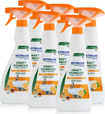 Produktbild von Heitmann Kraft-Reiniger Essig+Orange 500ml entfernt Schmutz und Kalk (6er Pack)