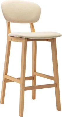 Image de vidaXL Tabouret de bar 2 pcs. Tissu crème