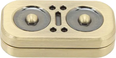 Obrázek produktu pro Fidget slider „Sova a prsty“, magnetický tlak, zmírnění úzkosti, smyslová hračka z kovu ve tvaru karet, zlatá