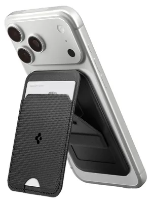 Immagine prodotto di Spigen Slim Fold (Mag Fit) S314-3, Portacarte, Nero, Finto cuoio, Apple, 1 pezzi