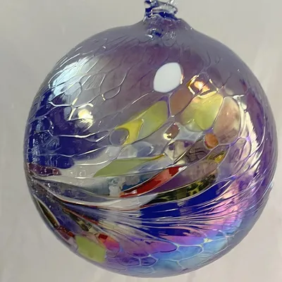 Produktbild von Mundgeblasene Glasball zum Hängen Blau und Bunt
