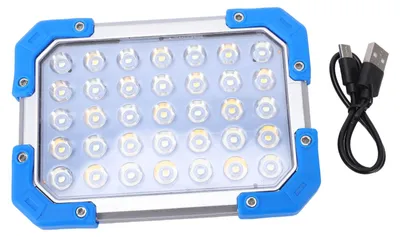 Produktbild von LED-Arbeitsleuchte für den Außenbereich, Camping-Zeltlampe, wasserdicht, Dual-Quellen, Batteriestandsanzeige für Garage, Zuhause, Werkstatt, Wandern,