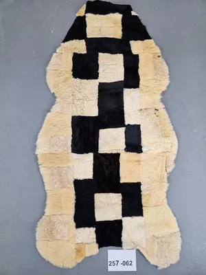 Zdjęcie produktu dla Patchwork z prawdziwej ekologicznej skóry owczej, unikalny 257-062