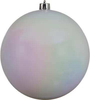 Produktbild von Weihnachtskugeln Kunststoff 14cm 1 Stück - Weiß irisierend