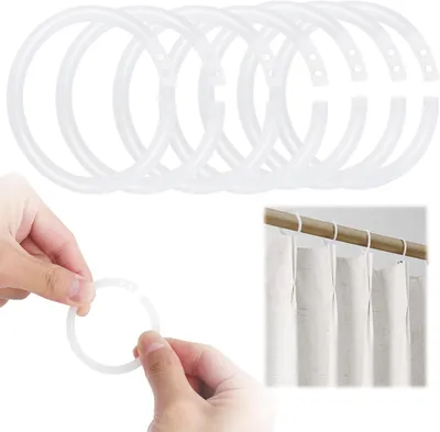 Imagen del producto de Juntas tóricas de plástico, 100 unidades, color blanco, para barras de cortina
