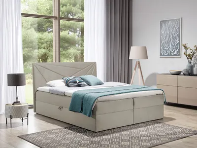 Obrázok produktu pre Hotelová manželská posteľ 160x200 TOMASA 5 - béžová + topper ZDARMA